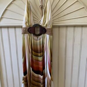 Sky Multicolor Halter Mini Dress